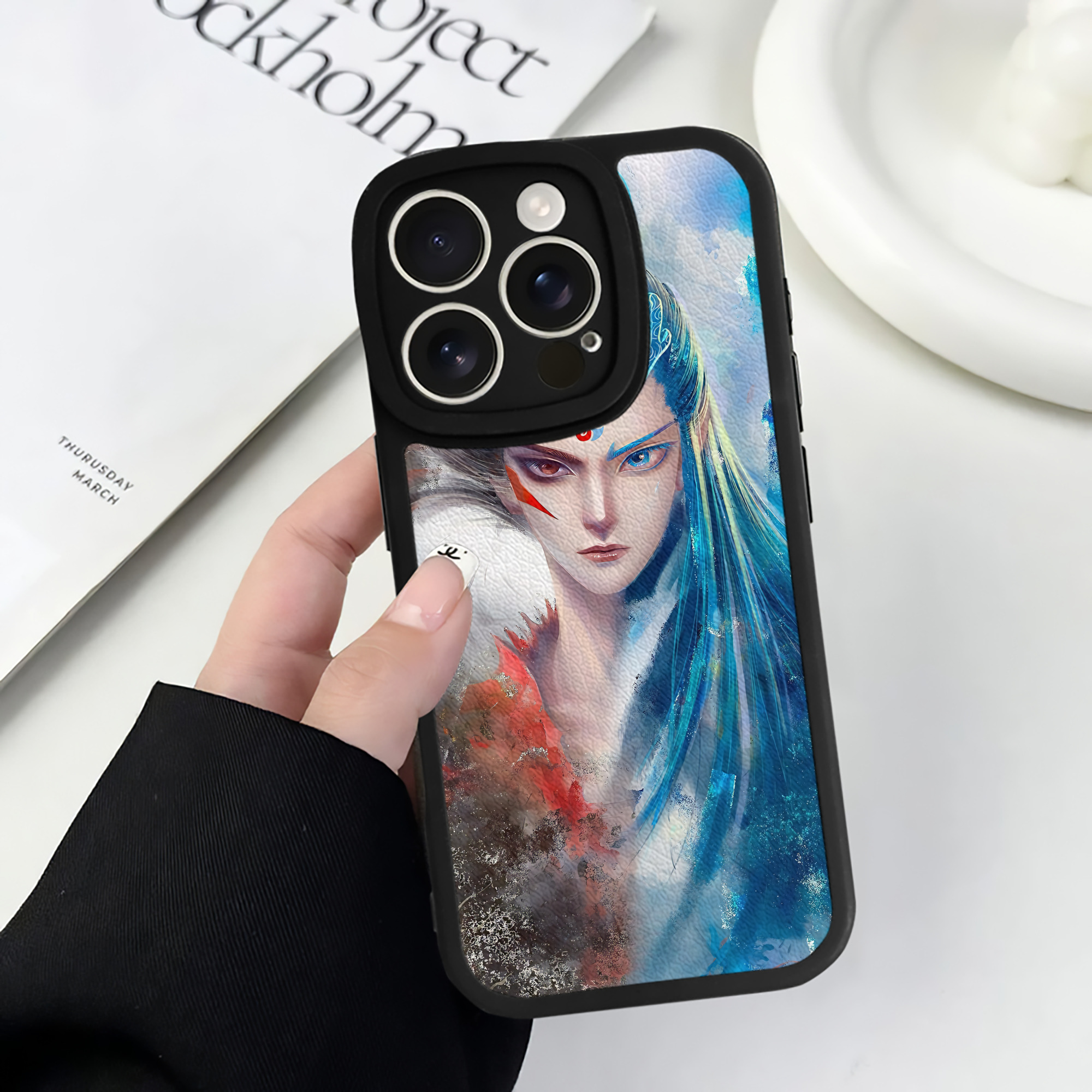 （画像用） Ne Zha 2 ナタ 魔童の大暴れ 【iPhone 16シリーズ対応】シリコンスマホケース（レザー調） 材質：シリコン